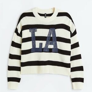 H&M+ MOTIF-FRONT SWEATER LA